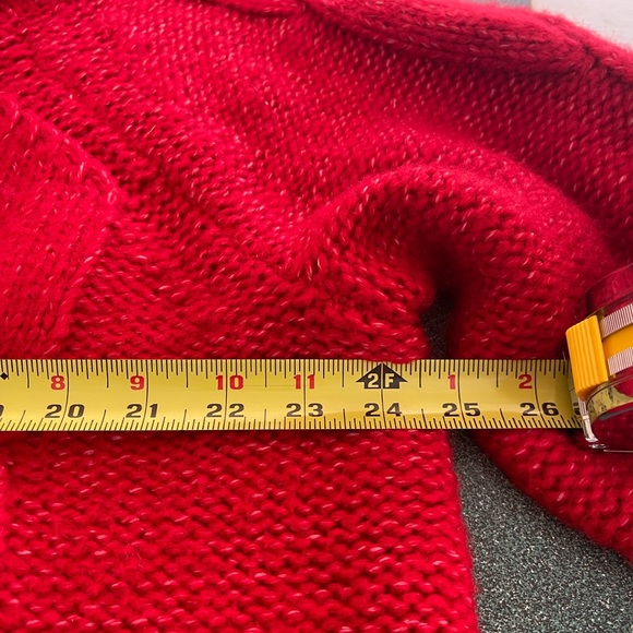 Soft Surroundings Women Red Guilia Cable Knit Cowl Neck Sweater Sz. 2X - Picture 5 of 7